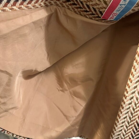 Vintage Herringbone Wool Coat with Belt - Picture 7 of 14